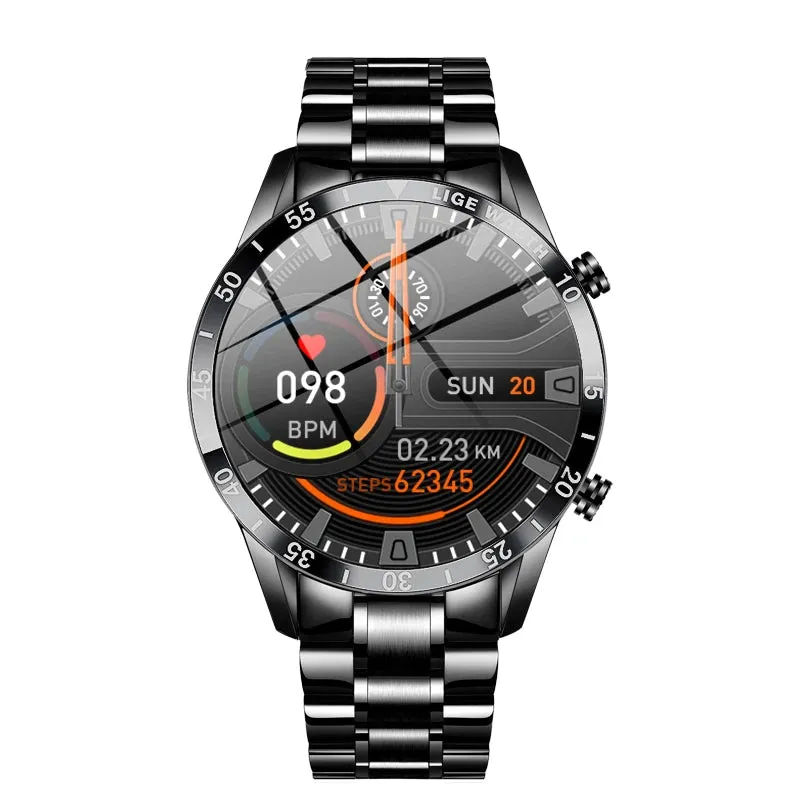 LIGE Steel Band Luxury Full Touch Screen Smartwatch