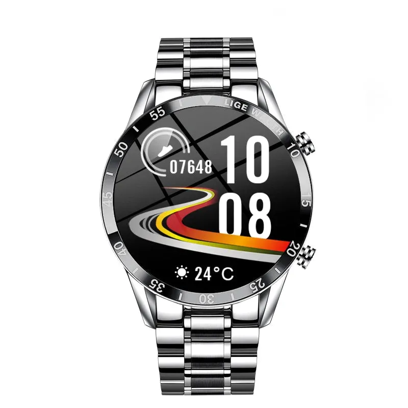 LIGE Steel Band Luxury Full Touch Screen Smartwatch