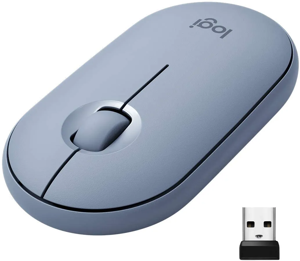 Logitech M350 Pebble Wireless Bluetooth Mouse with 1000 DPI, USB Mini Receiver, and Quiet Click for Laptop and PC