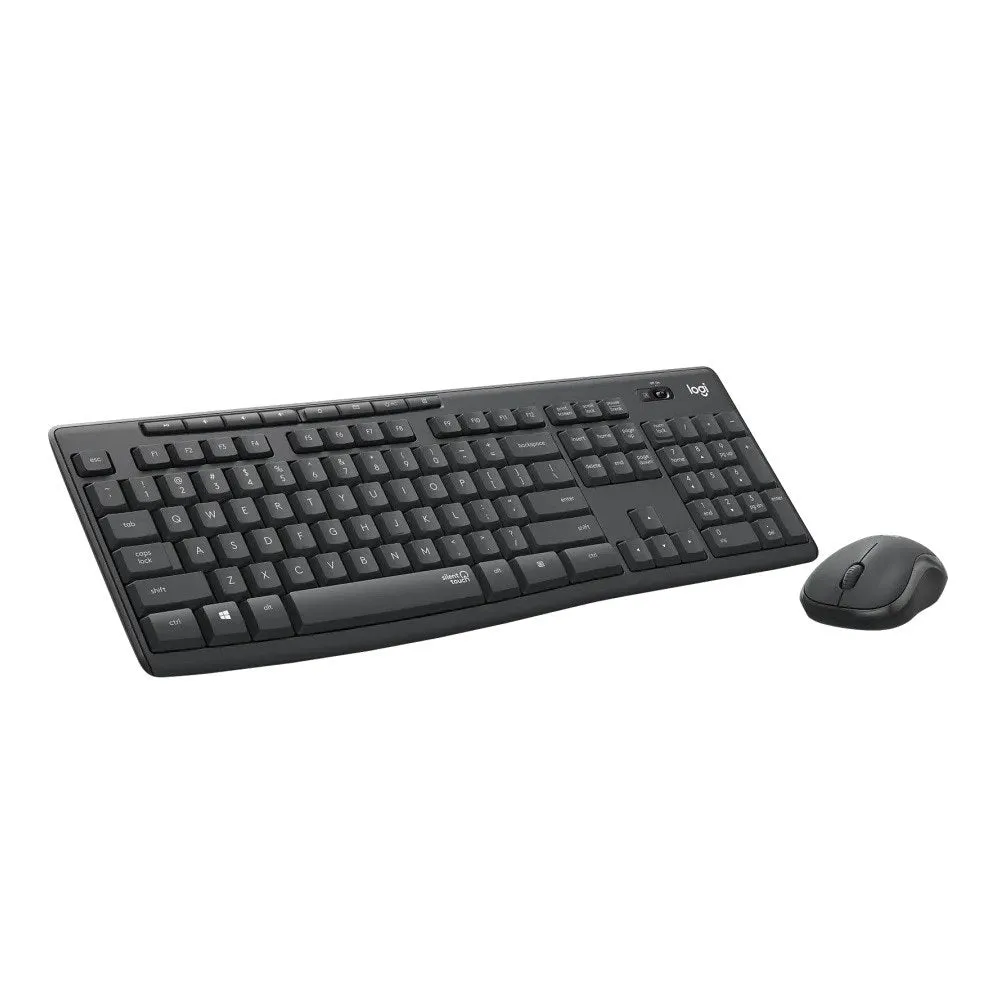 Logitech MK295 Silent Wireless Keyboard Mouse Combo SilentTouch Numpad Advanced Optical Tracking Nano USB Receiver Lag-Free Wireless 90% Less Noise