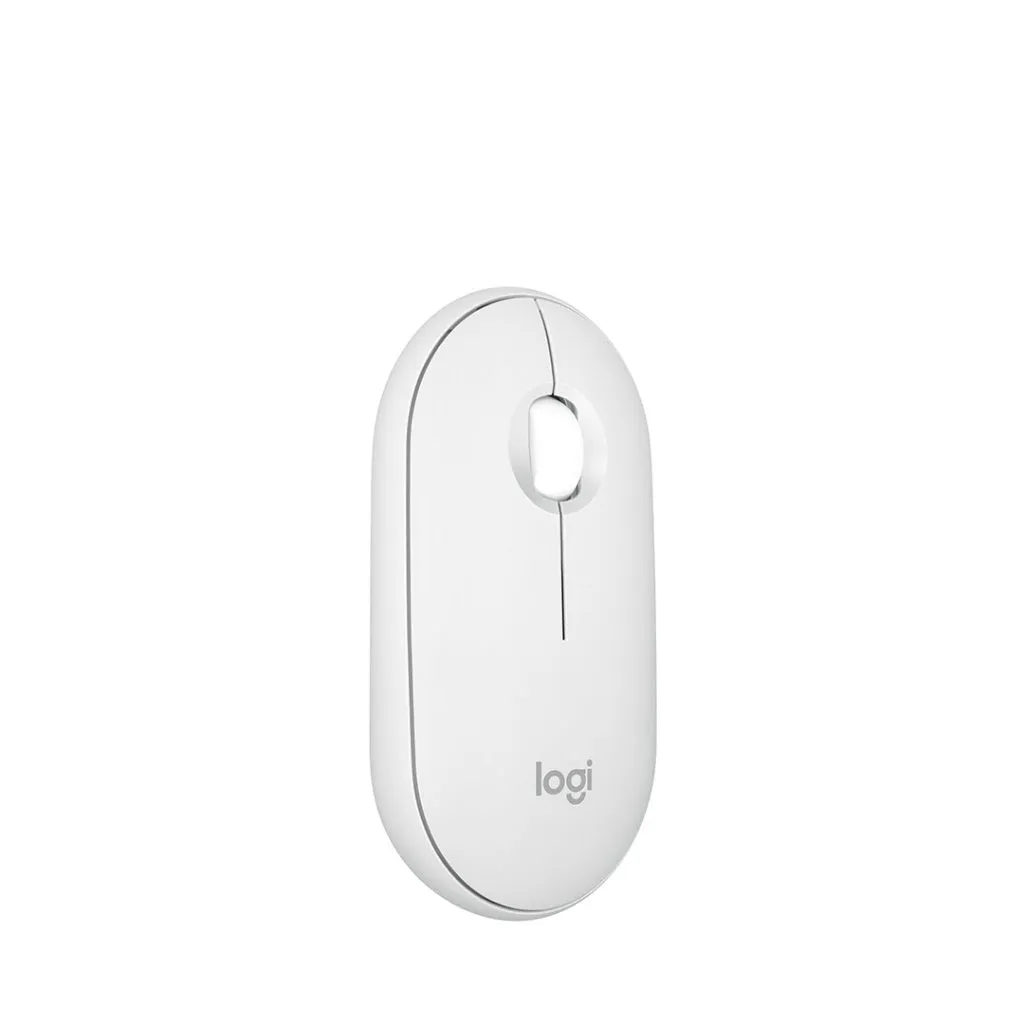 Logitech Pebble Mouse 2 M350s Slim Bluetooth Wireless Mouse, Portable, Lightweight, Customizable Button, Quiet Clicks, Easy-Switch, Rose / White