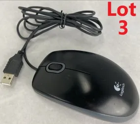 Lot( 3 ) Logitech M-U0026 Optical 6ft Wired USB Scroll Wheel Mouse 810-002182