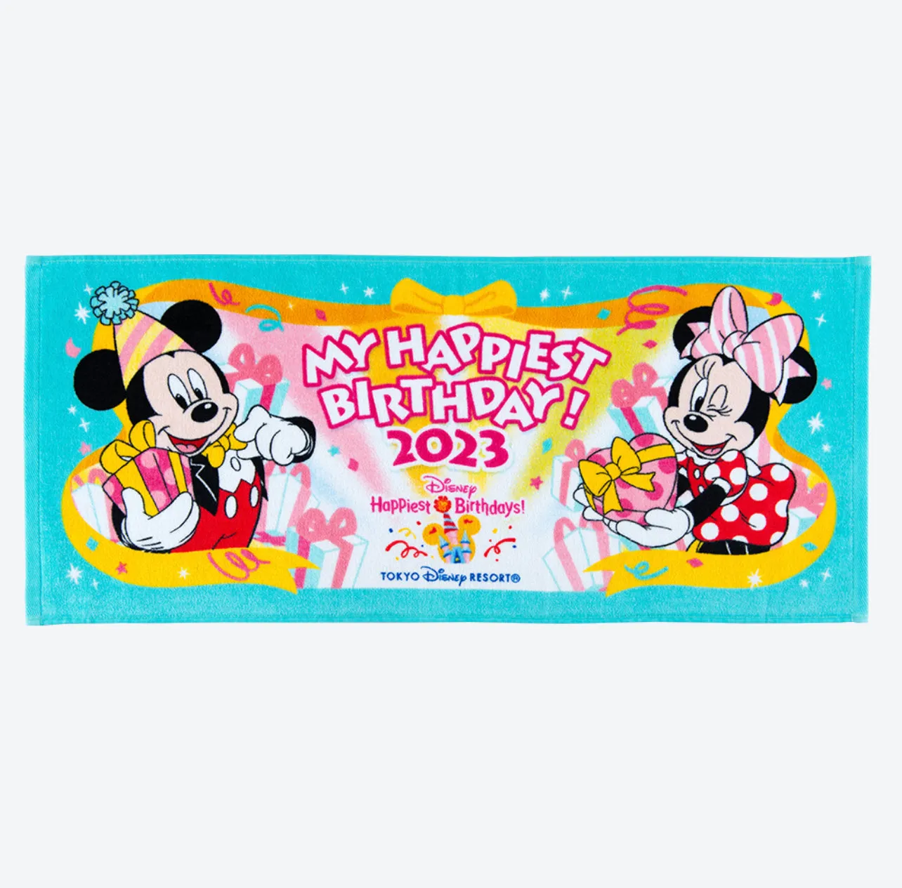 lTDR - Happy Birthday 2023 Mickey & Minnie Mouse Face Towel