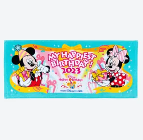 lTDR - Happy Birthday 2023 Mickey & Minnie Mouse Face Towel