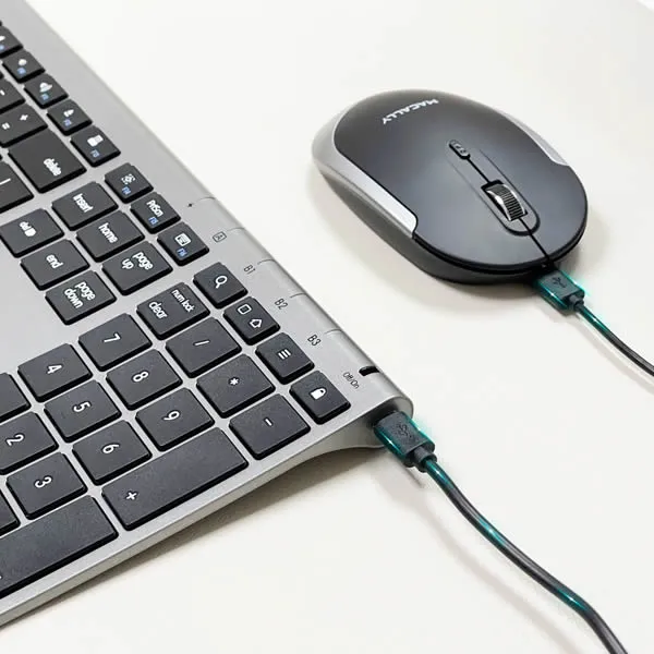 MACALLY Premium Bluetooth KB & Mouse Rechargeable Combo for Mac - Space Gray