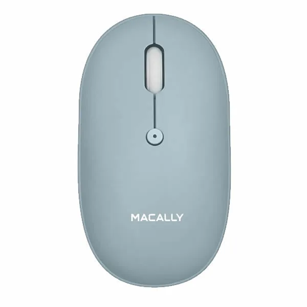 MACALLY Rechargeable Bluetooth Optical Mouse for Mac and PC - Blue