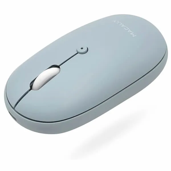 MACALLY Rechargeable Bluetooth Optical Mouse for Mac and PC - Blue