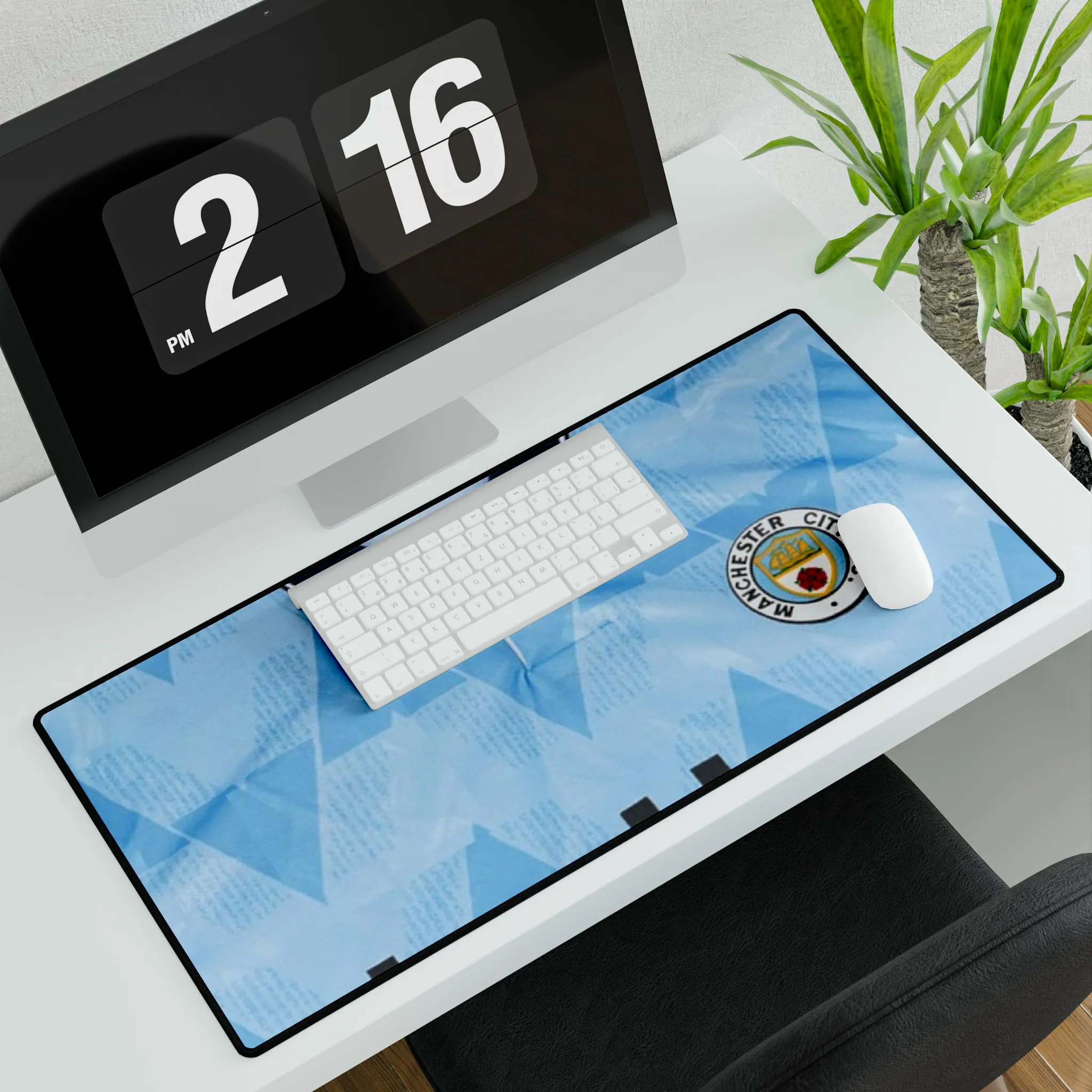 Man City Retro Home Kit - Desk Mat