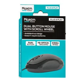 MAXEM USB Dual Button Mouse With Scroll Wheel ELS-0548