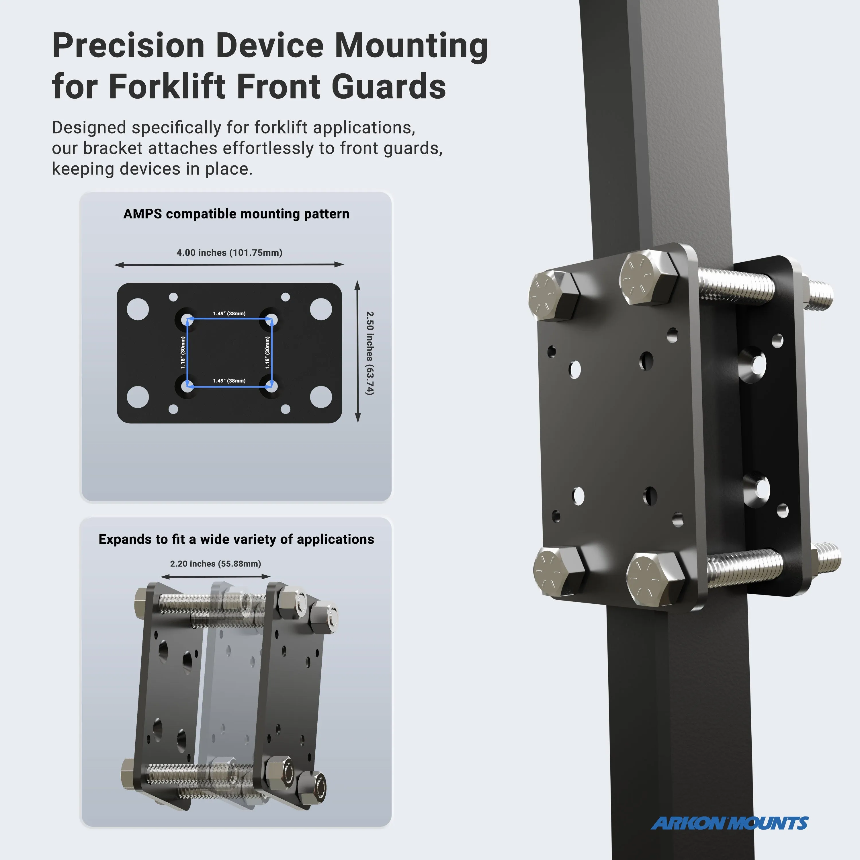 Mega Grip™ Forklift Front Guard Mount