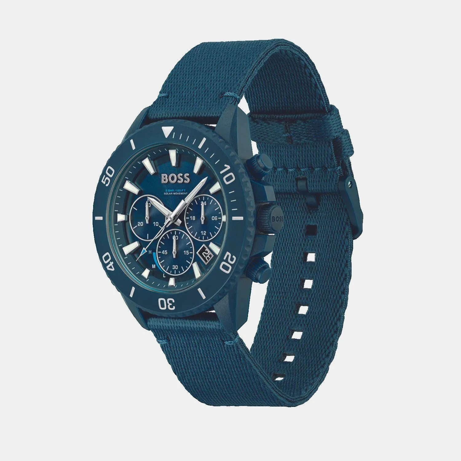 Men Solar Blue Dial Chronograph Nylon Watch 1513919