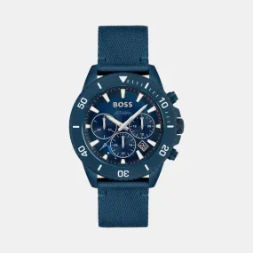 Men Solar Blue Dial Chronograph Nylon Watch 1513919