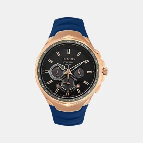 Men's Blue Chronograph Leather Solar Watch SSC800P1