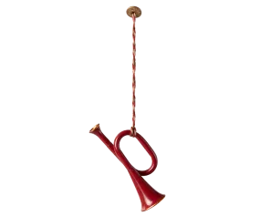 Metal ornament, Trumpet - Red