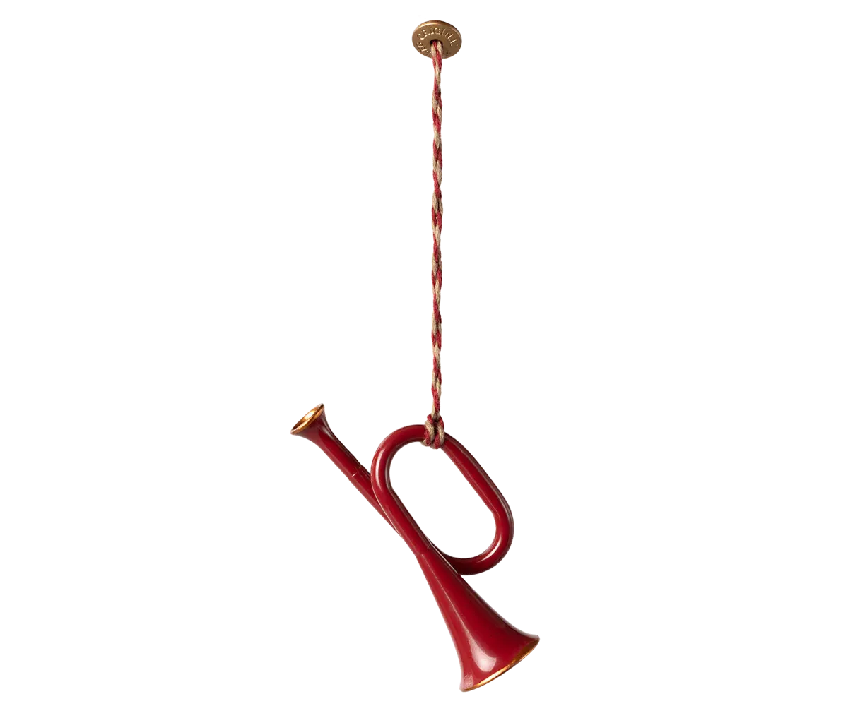 Metal ornament, Trumpet - Red