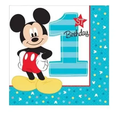 Mickey Mouse Fun to be One Napkins - Lunch 16 Pkt