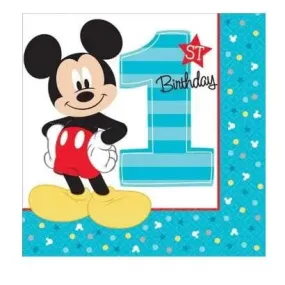 Mickey Mouse Fun to be One Napkins - Lunch 16 Pkt