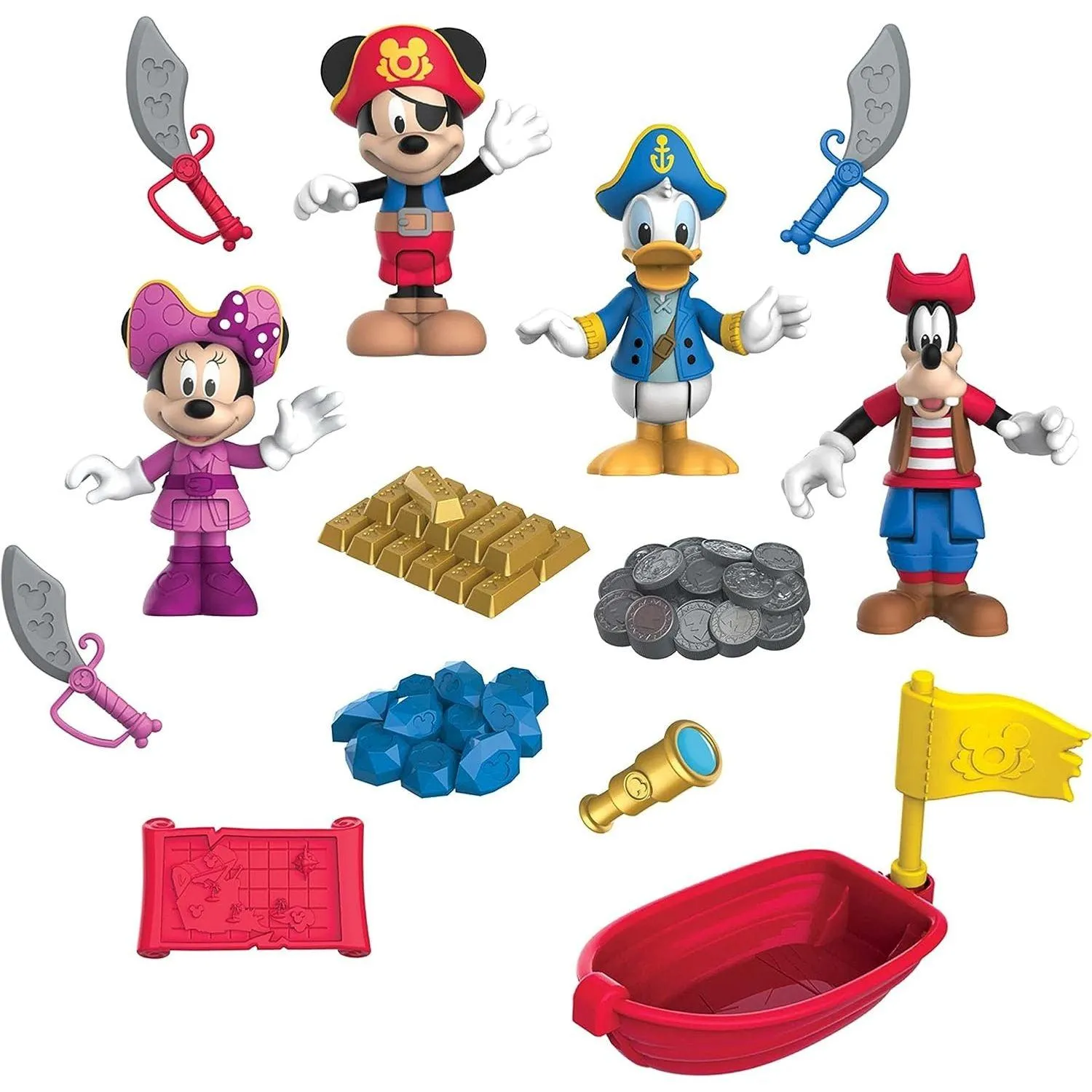 Mickey Mouse Pirate Adventure Figure Set, Kids Toys for Ages 3 Up