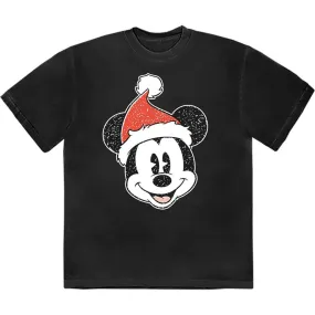 Mickey Mouse Unisex T-Shirt: Santa Hat