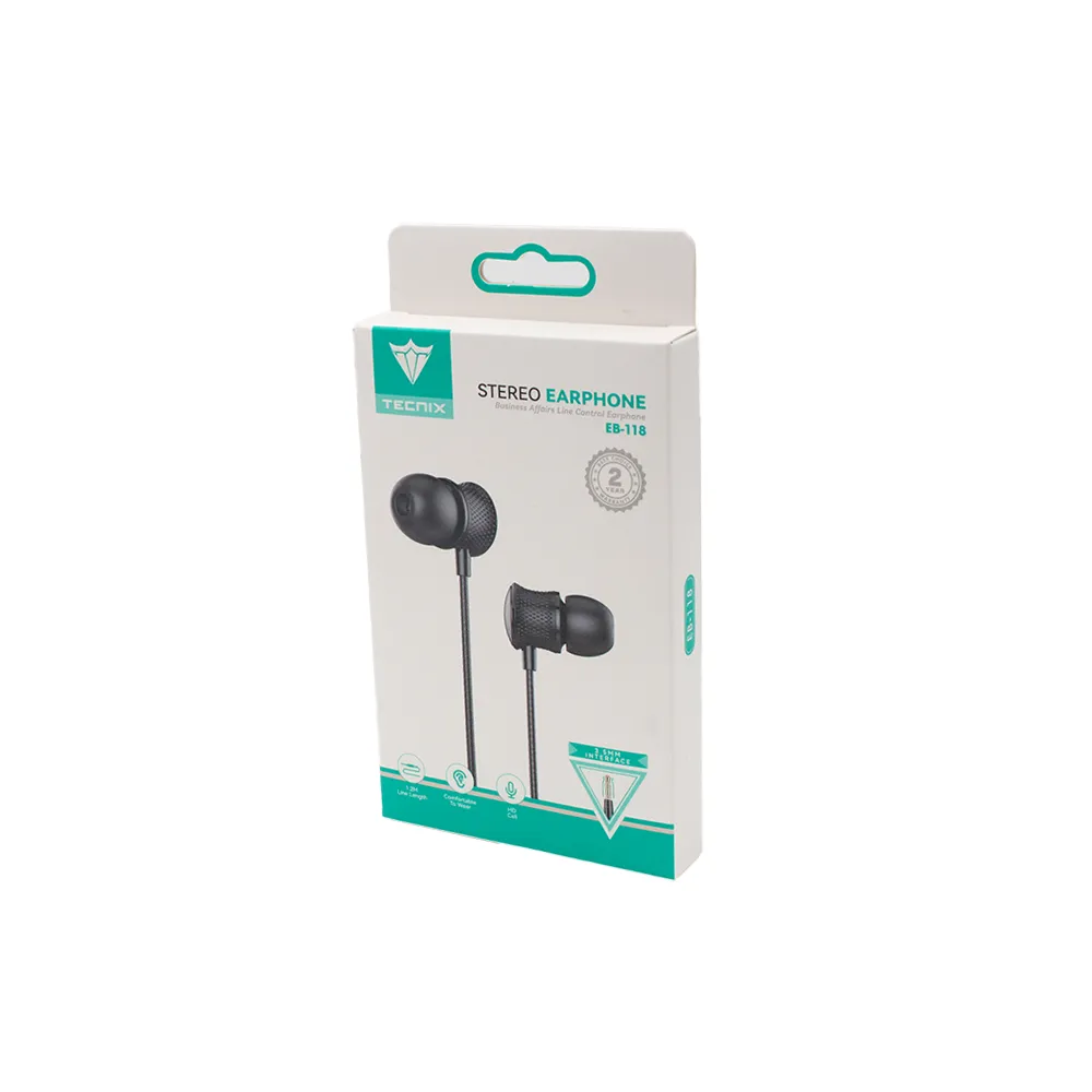 Mikuso Earbud With 1.2M Cable Black [EB-118 BK]