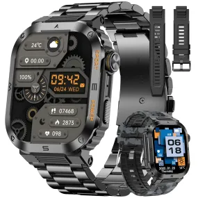 Military Smart Watch for Men with Bluetooth Call 100  Sports Modes