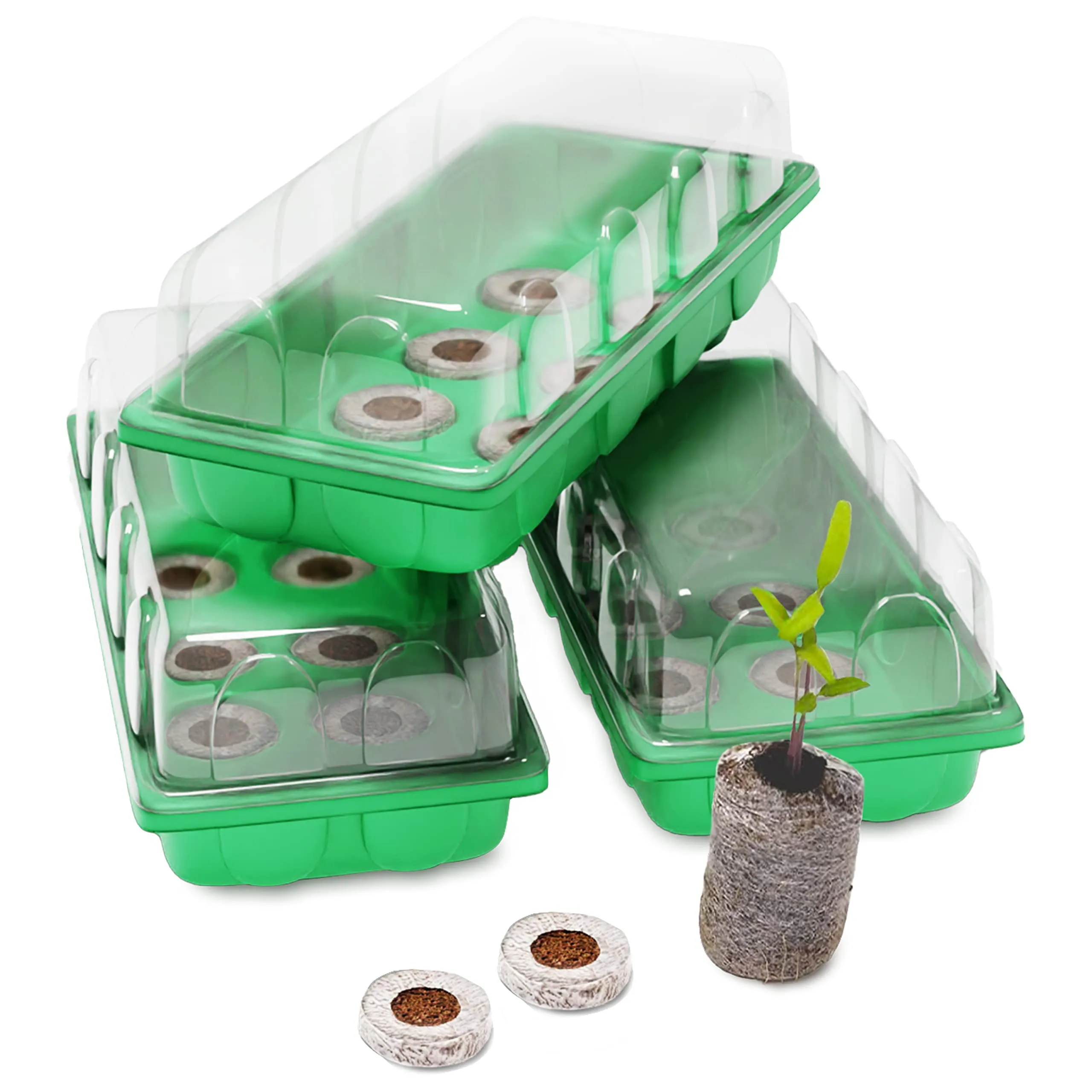 Mini Greenhouse Seed Starter Kit Reusable Plastic Indoor Seed Starter Tray With Dome