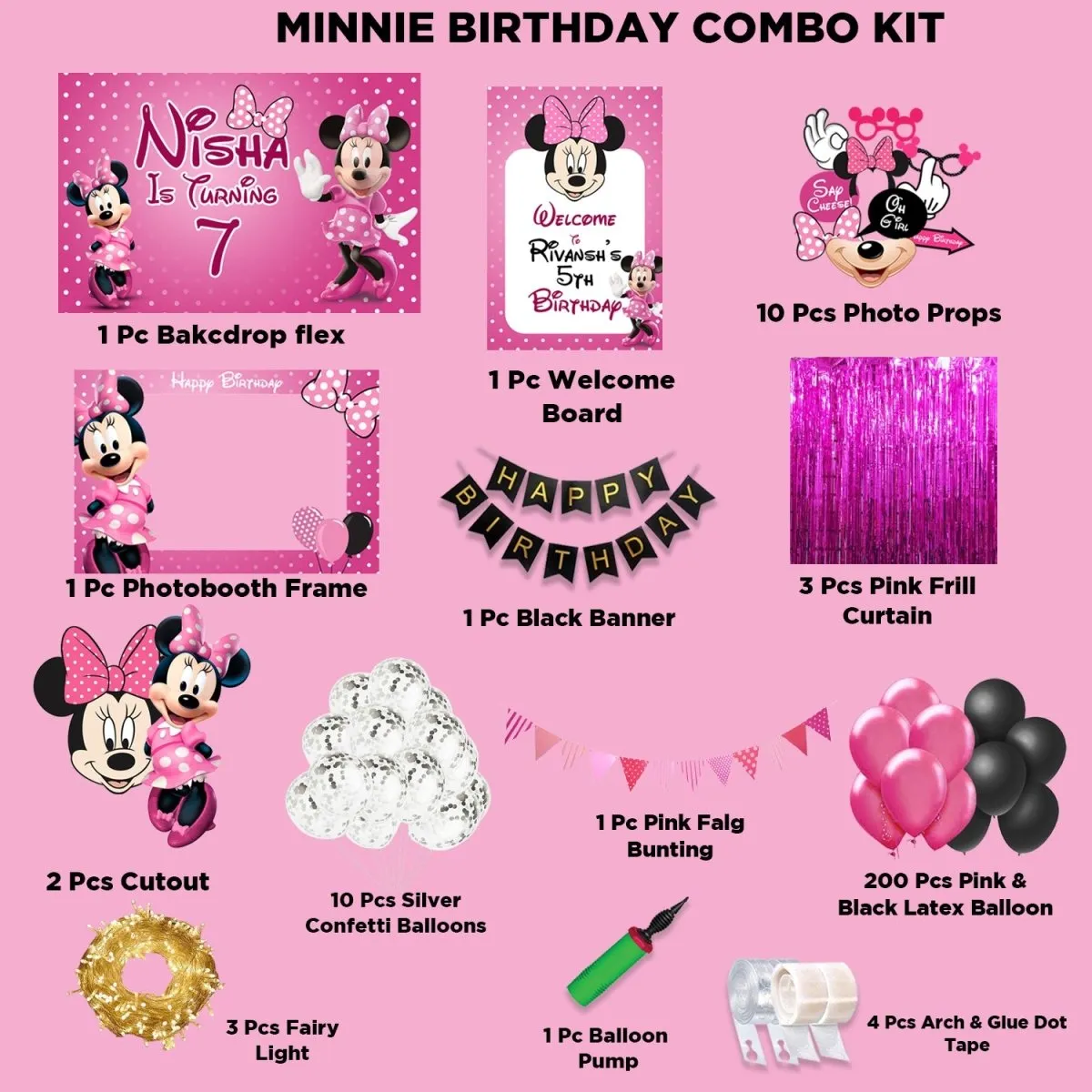 Minnie Birthday Combo Kit - Gold