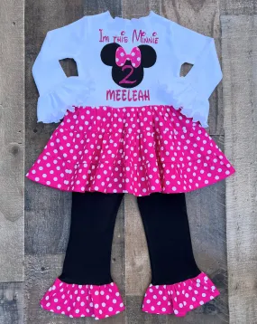 Minnie Mouse Personalized Birthday Girl Outfit