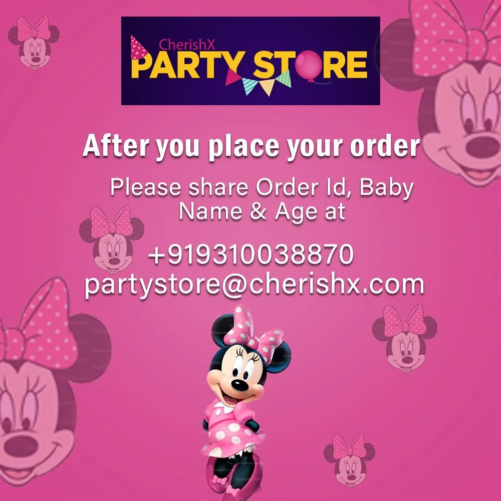 Minnie Personalized Backdrop for Kids Birthday - Flex banner