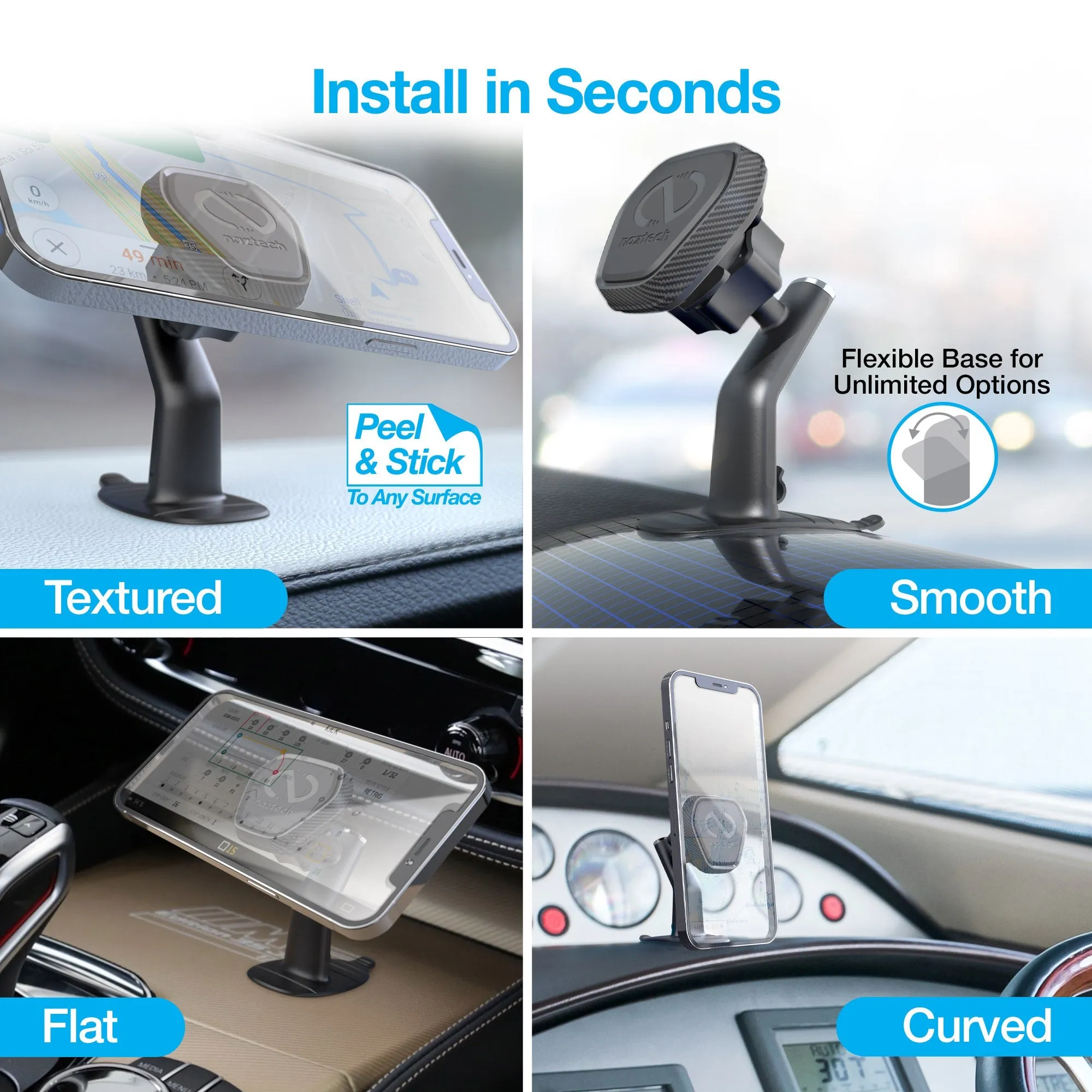 Naztech MagBuddy Elite Dash Mini Mount with Flexible Base (15523-HYP)