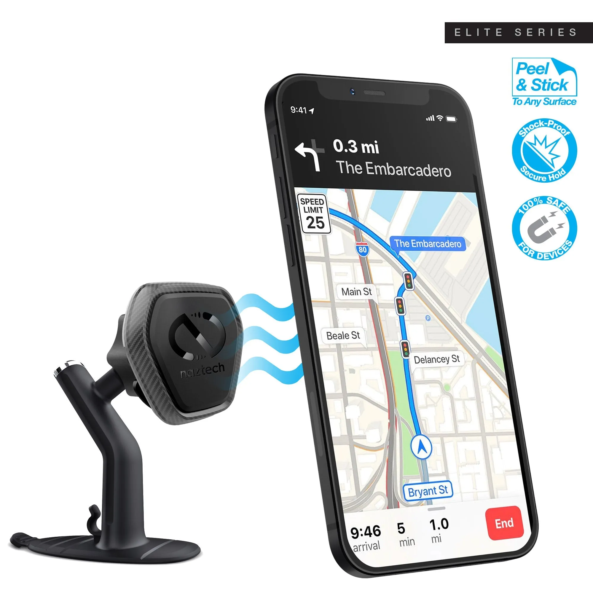 Naztech MagBuddy Elite Dash Mini Mount with Flexible Base (15523-HYP)