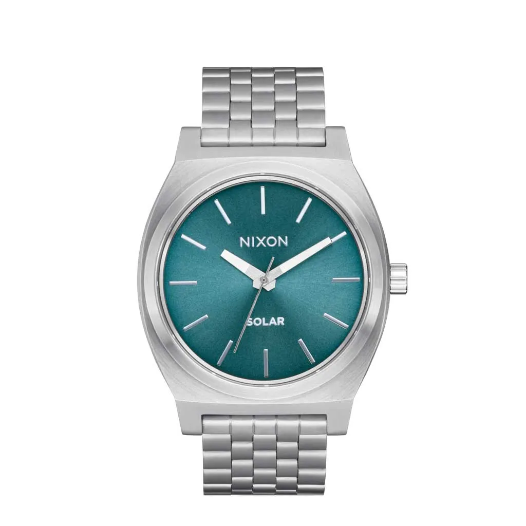 Nixon Time Teller Solar - Silver/Dusty Blue Sunray