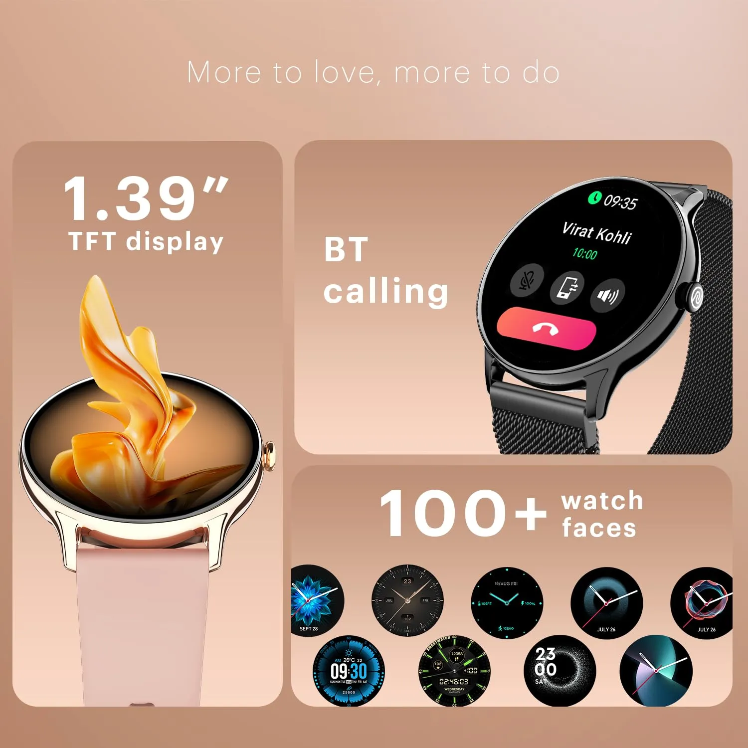 Noise Twist Go Round dial Smartwatch with BT Calling, 1.39" Display, Metal Build, 100  Watch Faces, IP68, Sleep Tracking, 100  Sports Modes, 24/7 Heart Rate Monitoring (Black Link)