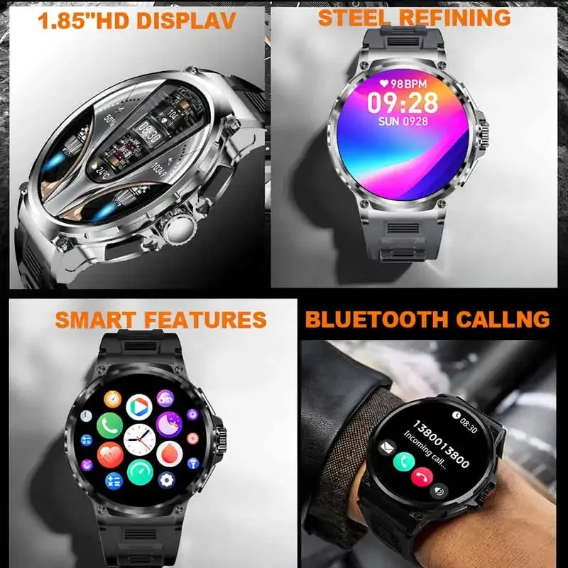 NORTH EDGE 1.85' HD Display Smart Watch Men 710mAh Large Battery