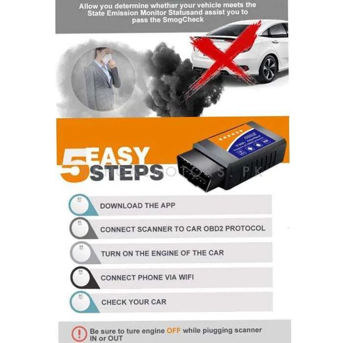 OBD2 Device Scanner with Bluetooth OR Wifi - Black