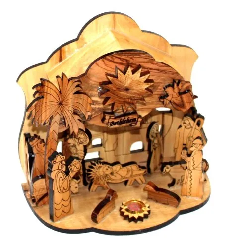 Olive Wood Silent Night Nativity