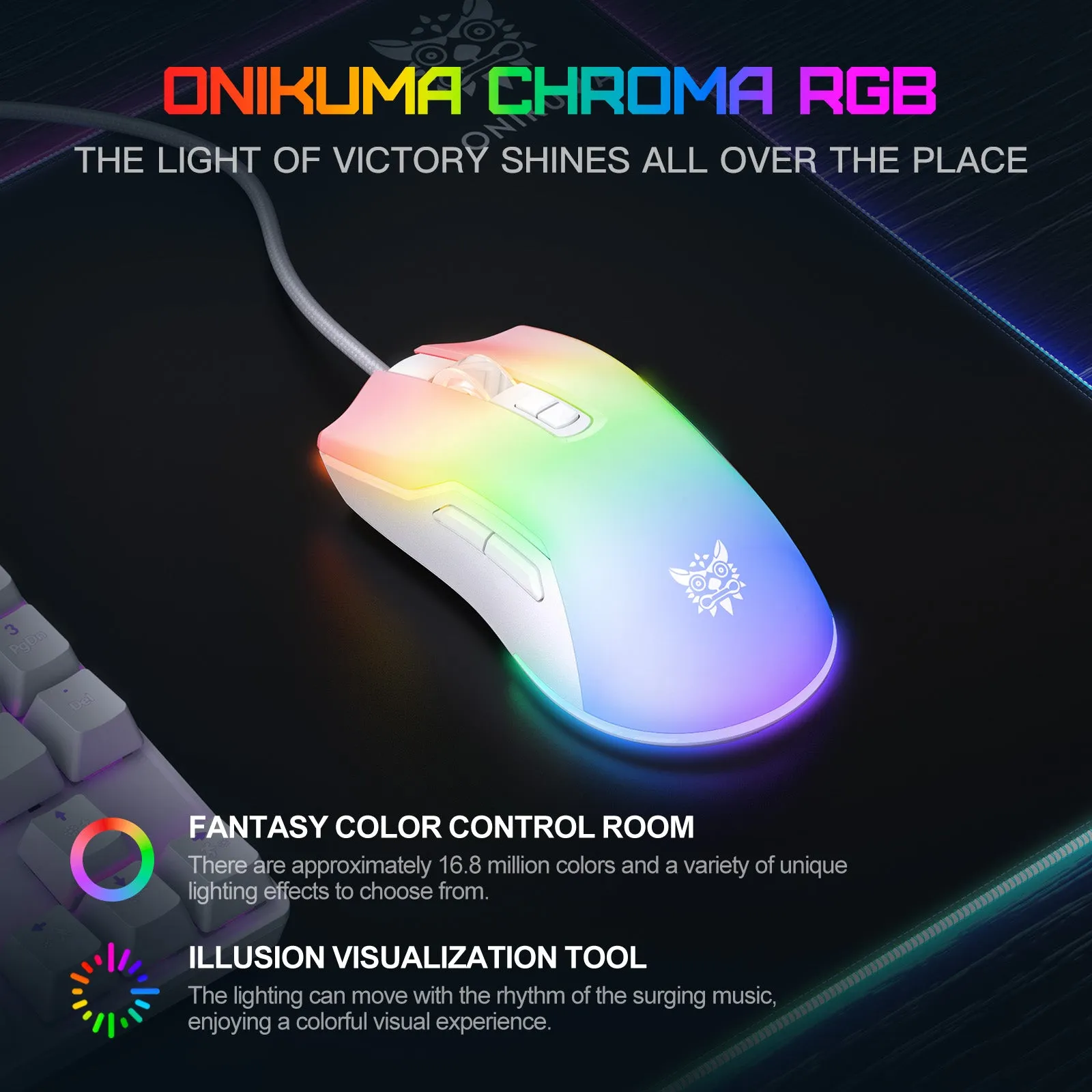 ONIKUMA CW922 Gaming Mouse USB Wired Desktop Laptop Gaming Peripherals Office Photoelectric Mouse Silent Gaming Mechanical Mouse