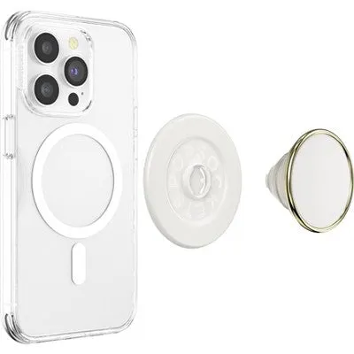 Open Box - PopSockets Magnetic Enamel Phone Grip with MagSafe, Magnetic Adapter Ring Included – Coconut Cream