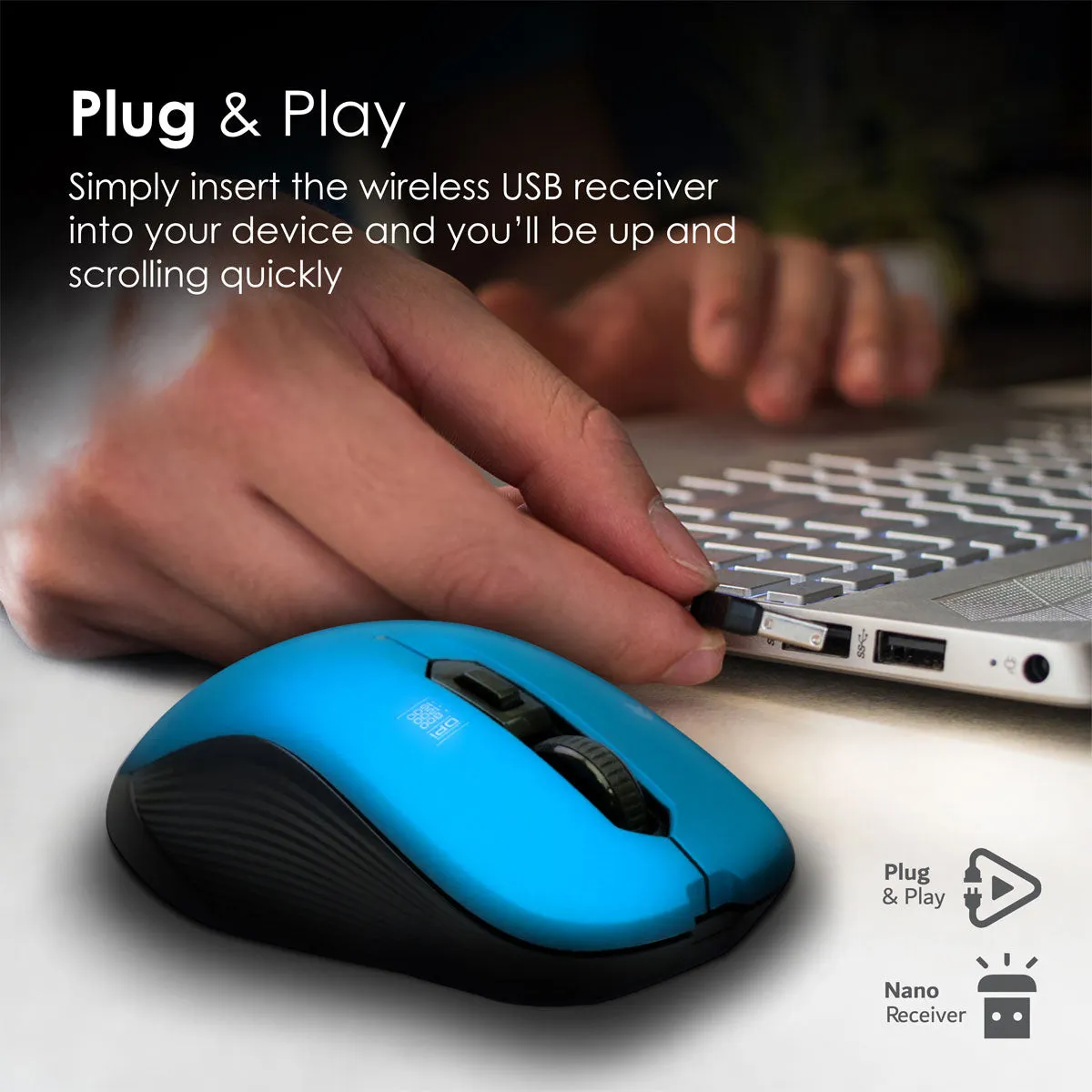 Optical Tracking Wireless Ergonomic Mouse