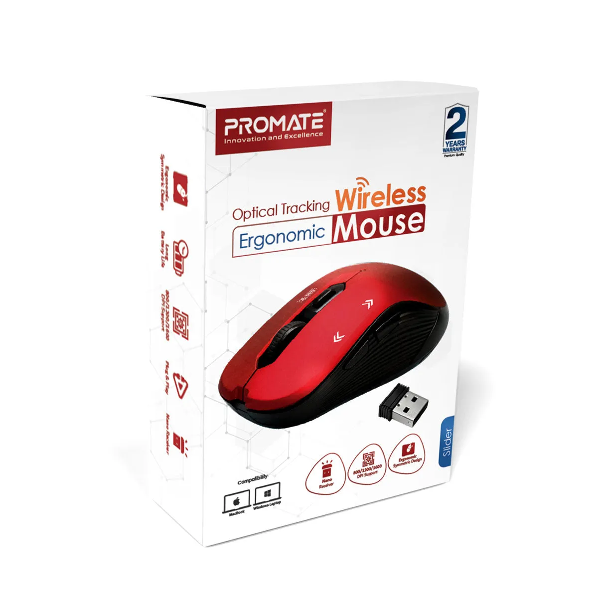 Optical Tracking Wireless Ergonomic Mouse