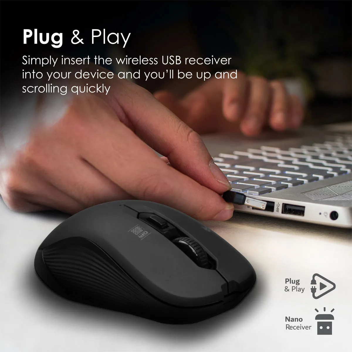 Optical Tracking Wireless Ergonomic Mouse