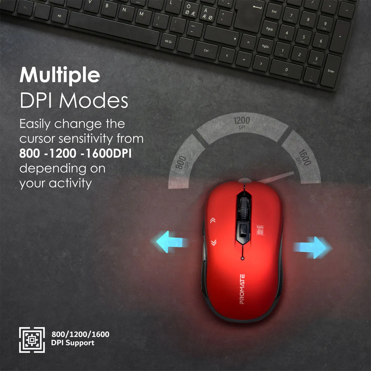 Optical Tracking Wireless Ergonomic Mouse