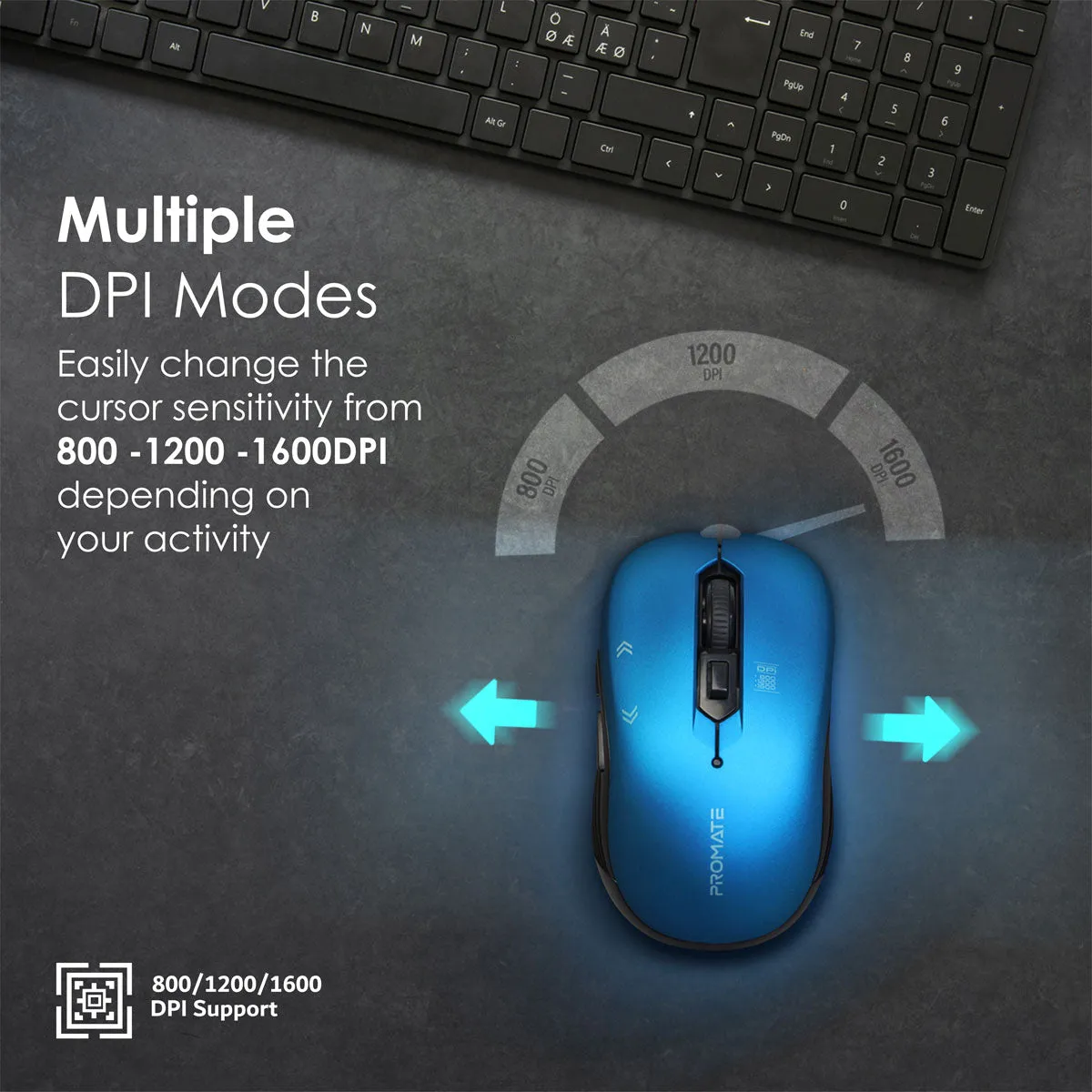 Optical Tracking Wireless Ergonomic Mouse