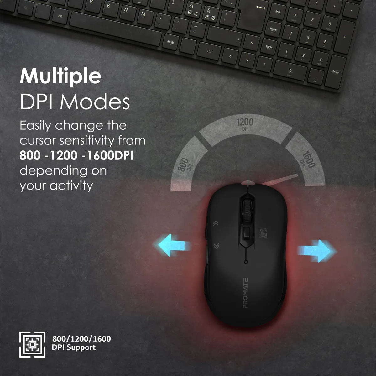 Optical Tracking Wireless Ergonomic Mouse