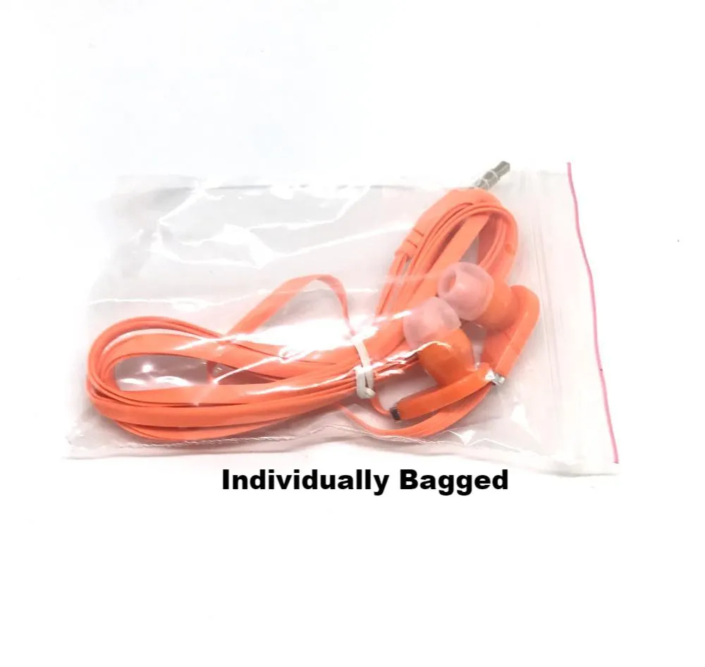 Orange Stereo Deluxe Earbuds With Microphone