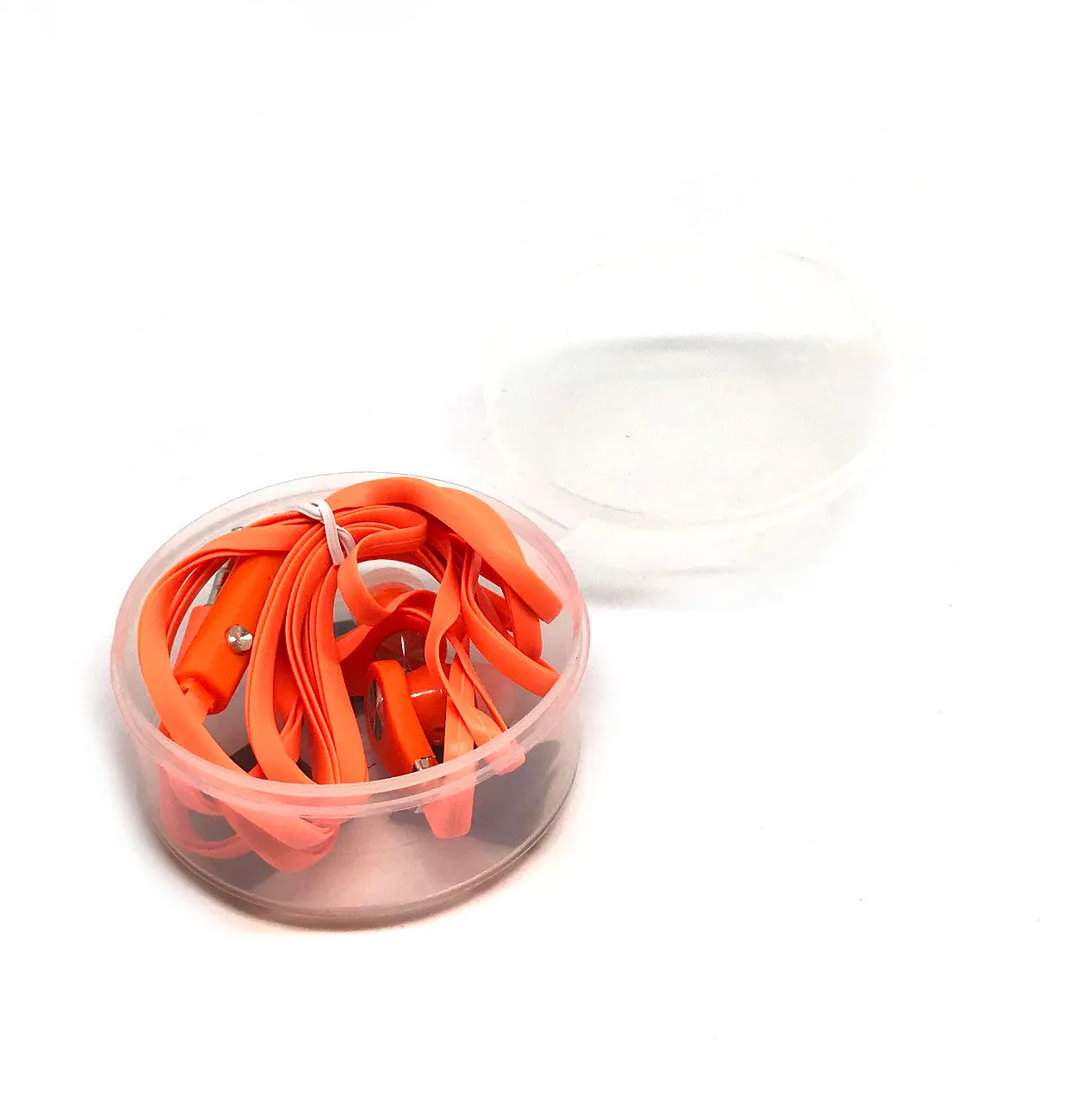 Orange Stereo Deluxe Earbuds With Microphone