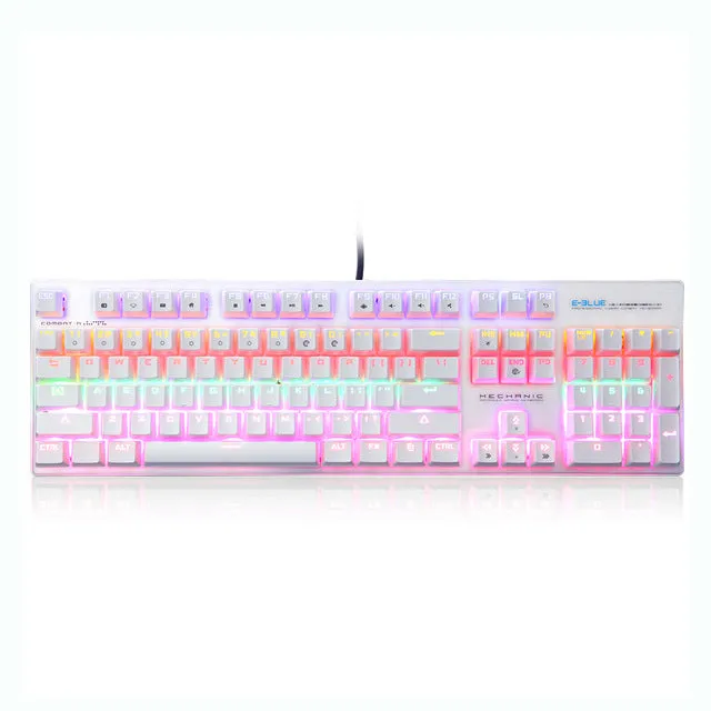 Original New E-3LUE K753 Mechanical Keyboard with Colorful Light Wired Gaming Keyboard For PC Laptop Games 104 Keys Professional