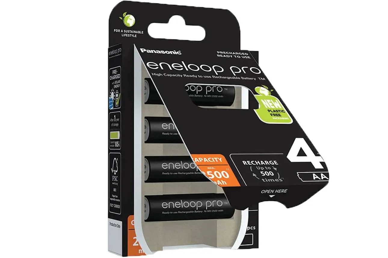 Panasonic ENELOOP PRO 1.2V 2500mAh Ni-Mh Rechargeable AA Batteries - Pack of 4