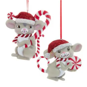 Peppermint Mouse Ornaments, 3,5 Inches, Assortment, 1 Count