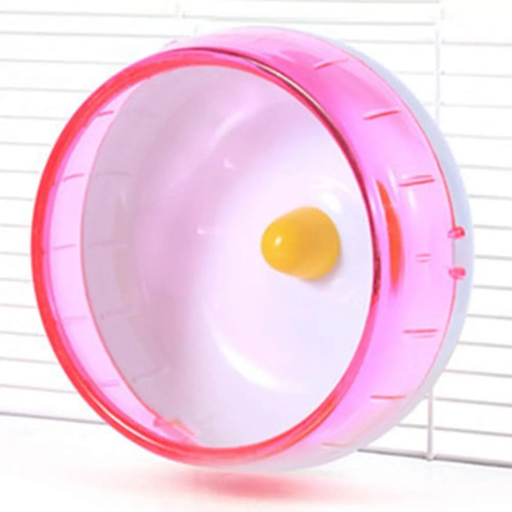 Pet Hamster Mouse Rat Exercise Silent Running Spinner Wheel Cage Playing Toy - Pink